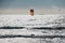 Kitesurfers in the water in Scarborouhg, one of the most popular beaches of Perth on the Indian Ocean