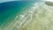 Kitesurfing on the coast of the Philippines. Aerial views.