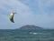 Kitesurfing or kiteboarding near Fethiye in Turkey