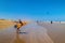 kitesurfing on the ocean beach