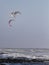 Kitesurfing in the rocky coast