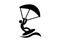 Kitesurfing sign. Simple black icon