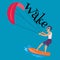 Kitesurfing water extreme sports