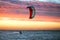 Kiting on sunset