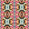 Kitsch pattern geometric retro design in seamless background. Trendy modern boho geo in vibrant colorful graphic