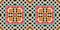 Kitsch pattern geometric retro design in seamless border background. Trendy modern boho geo in vibrant colorful graphic