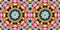 Kitsch pattern geometric retro design in seamless border background. Trendy modern boho geo in vibrant colorful graphic