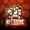 Kitsune fox esport logo mascot design