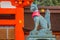 Kitsune Fox sculpture at Fushimi Inari-taisha shrine in Kyoto