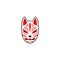 Kitsune mask illustration, Japanese traditional mask, kitsune, kabuki, bunny, fox, logo icon vector illustration