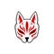 Kitsune mask illustration, Japanese traditional mask, kitsune, kabuki, bunny, fox, logo icon vector illustration