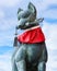 Kitsune sculpture at Fushimi Inari-taisha shrine in Kyoto