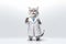 Kitten doctor in medical coat and glasses