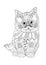 Kitten. Hand drawn coloring page