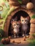 Kitten Haven - Whiskered Companions Finding Comfort in a Cozy Nook - Crafted with AI Precision