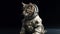 Kitten in outer space that are wearing a space suit. Generative AI