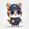 Kitten police cartoon design. Kitten police illustration on a white background. Kittens wearing police suits design for kid