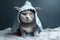 A kitten in a shark costume. AI Generated