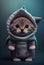 A kitten in a shark costume. AI Generated