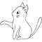 Kitten. Vector illustration. Outline on an isolated background. Doodle style. Sketch. Coloring book for children. Lovely pet. 