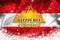 Kitzbuhel banner illustration on Austian flag and snow layer