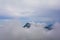 Kitzbuhel mountain peak in the mist, Tirol