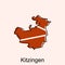 Kitzingen City Map illustration. Simplified map of Germany Country vector design template