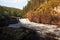 KiutakÃ¶ngÃ¤s waterfall in the northern taiga forest of Finland