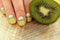 Kiwi art manicure