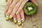 Kiwi art manicure