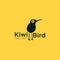 Kiwi Bird Logo Funny with a yellow background