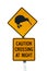 Kiwi caution sign isolated on white