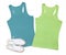 Kiwi color tank top and mint tank top on white background