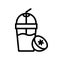 Kiwi frappe vector illustration, Beverage line style icon