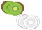 Kiwi fruit. Coloring page, game for fids. Vector illustration.