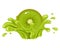 Kiwi fruit juice. Fresh kiwifruit splash isolated on white background. Vector illustration for any design