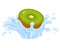 Kiwi fruit juice. Fresh kiwifruit water splash isolated on white background. Vector illustration for any design