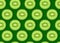 Kiwi fruit piece seamless pattern with shadow on emerald green background