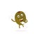 Kiwi fruit smiles. Cute cartoon emoticons. Emoji icons