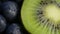 Kiwi fruits and blueberry