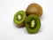 Kiwi Fruits with sliced pieces was isolated