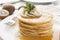 Kiwi and honey pancakes
