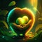 Kiwi hugging heart 3D Illustration of a Heart Shaped Monster Holding a Heart AI Generated animal ai