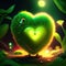 Kiwi hugging heart Green heart in the night. 3d rendering, 3d illustration. AI generated animal ai