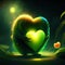 Kiwi hugging heart Illustration of a green heart in front of a green background. AI Generated animal ai