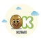 Kiwi mascot with letter K