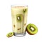 Kiwi milk is sweet and cool. Isolated on transparent background V1