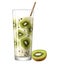 Kiwi milk is sweet and cool. Isolated on transparent background V2