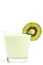 Kiwi milkshake with a blade of a kiwifruit