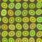 Kiwi simple seamless pattern green slice fruit on Brown background. Vector